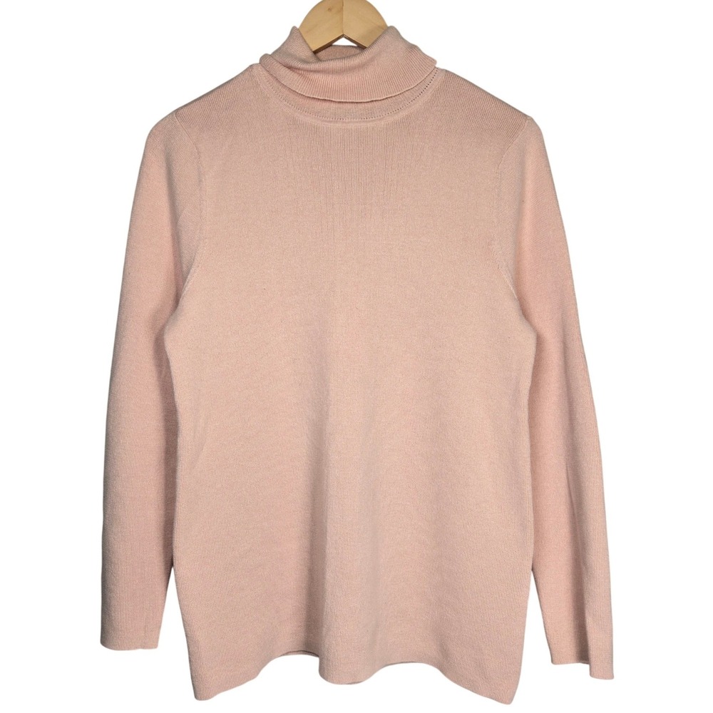 Chicos Womens Paris Pink Turtleneck Pullover Sweater Coolmax Size 2 Large New